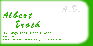 albert droth business card